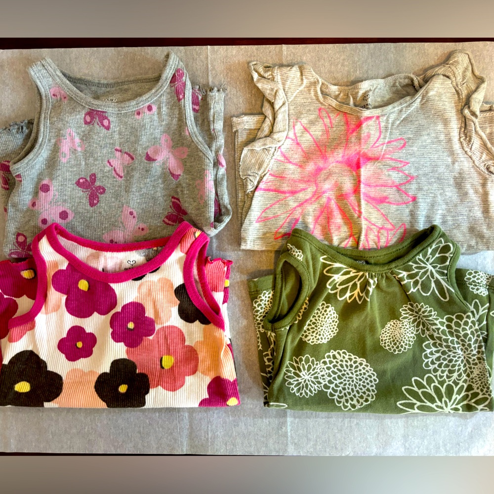 Super Cute Old Navy 2T bundle of 3 tank tops and 1 ruffle tshirt - soft toddler